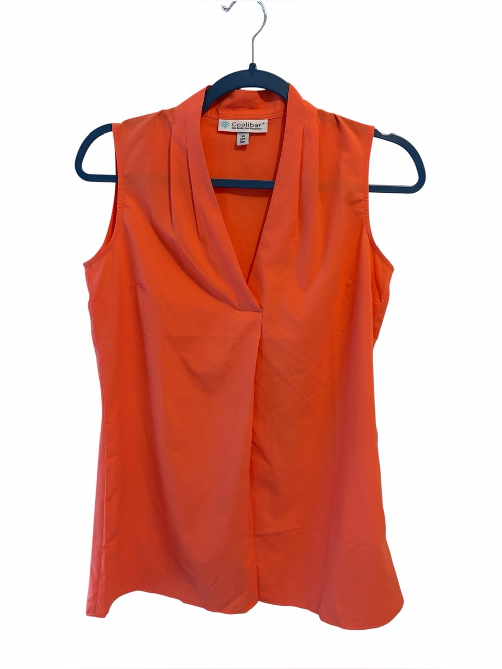 Coolibar Sleeveless V-Neck Shell Top in Bright Orange
